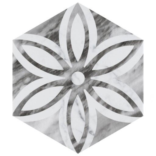 Classico Bardiglio Hex Lily 7"x8" Porcelain F/W Tile