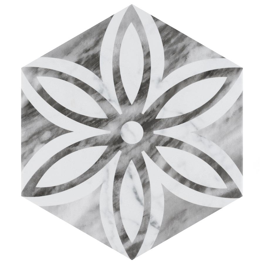 Classico Bardiglio Hex Lily 7"x8" Porcelain F/W Tile