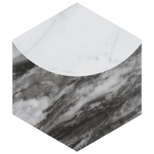 Classico Bardiglio Hex Moon Carrara 7"x8" Porcelain F/W Tile