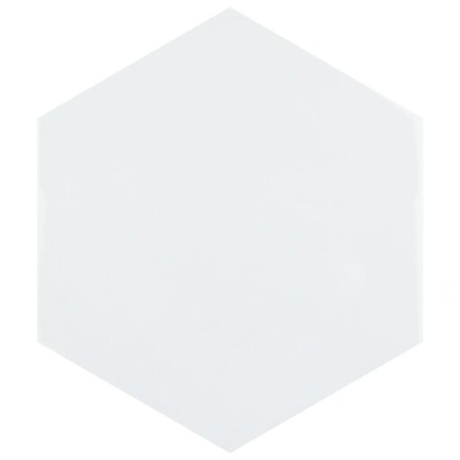Hexatile Glossy Blanco 7"x8" Porcelain Wall Tile