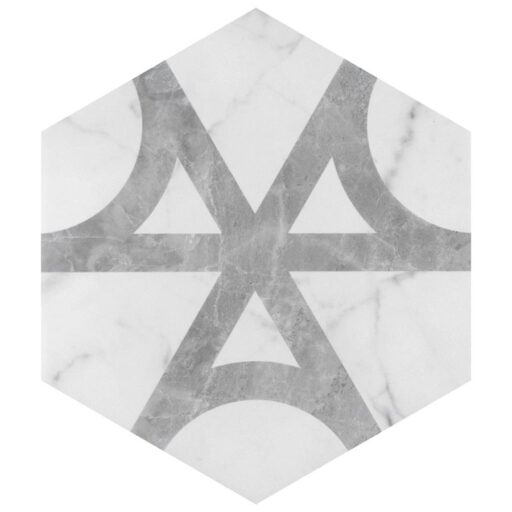 Classico Carrara Hexagon Flow 7"x8" Porcelain F/W Tile