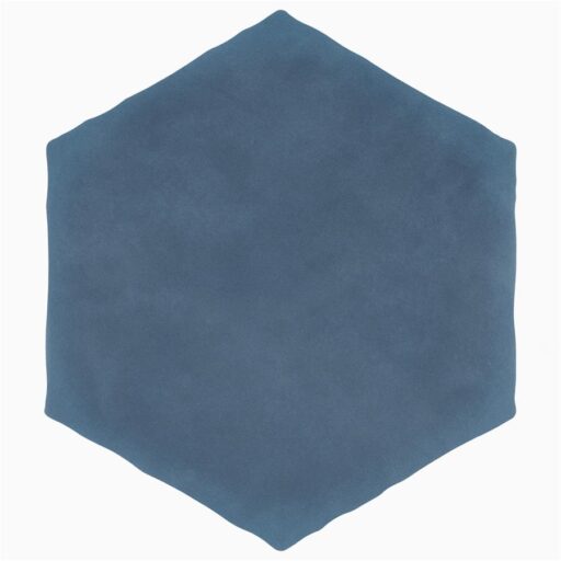 Palm Hex Blue 5-7/8" x 6-7/8" Porcelain F/W Tile