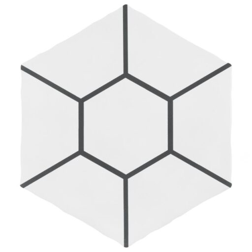 Palm Honeycomb Hex White 5-7/8" x 6-7/8" Porcelain F/W Tile