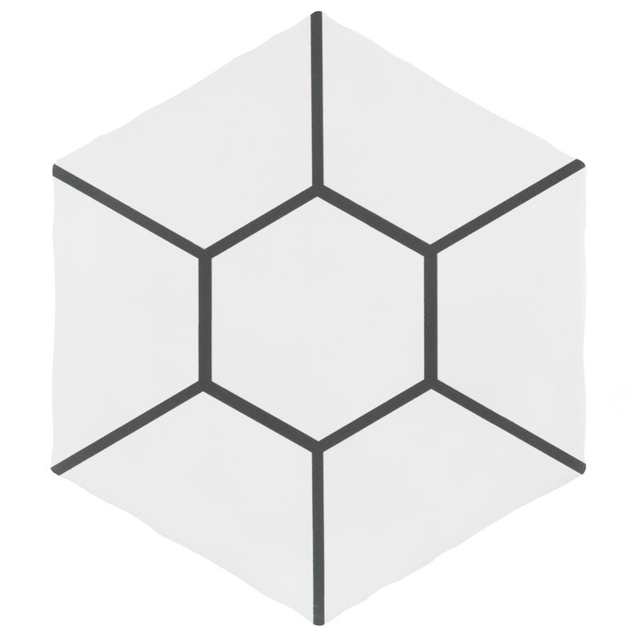 Palm Honeycomb Hex White 5-7/8" x 6-7/8" Porcelain F/W Tile