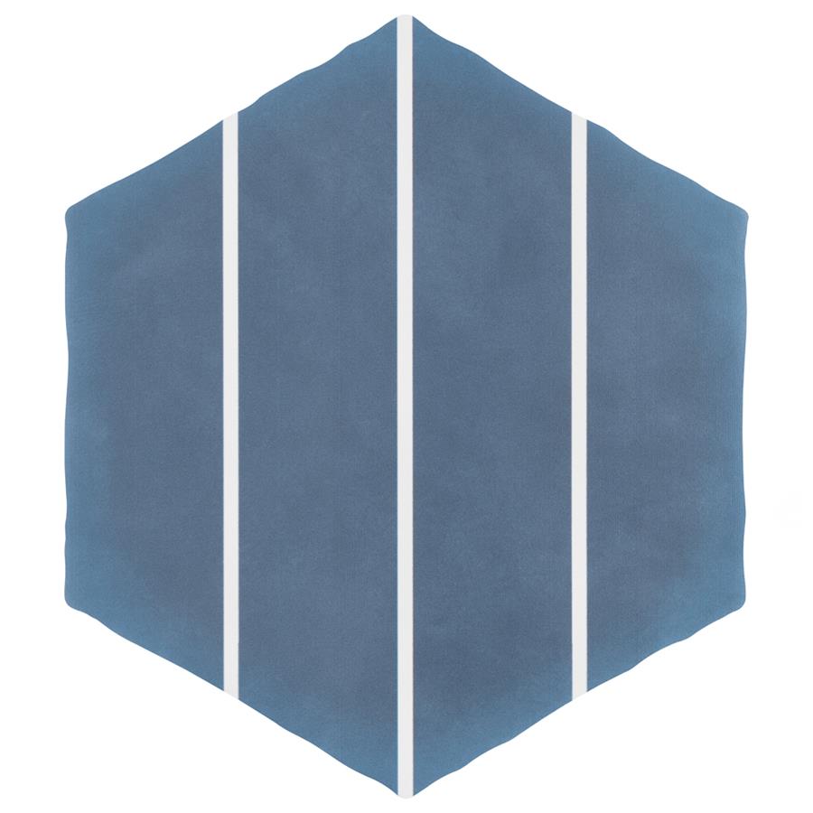Palm Linear Hex Blue 5-7/8" x 6-7/8" Porcelain F/W Tile