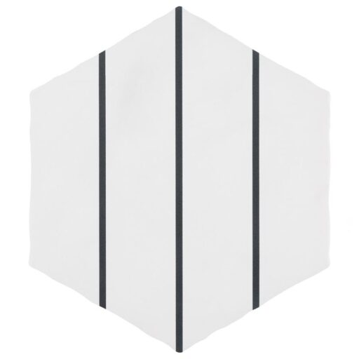 Palm Linear Hex White 5-7/8" x 6-7/8"Porc Floor/Wall Tile