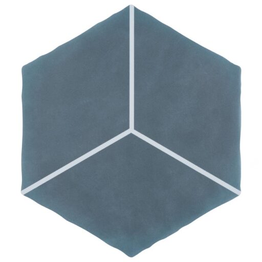 Palm Rombo Hex Blue 5-7/8"x6-7/8" Porcelain Floor/Wall Tile