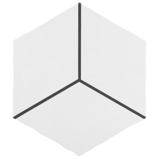 Palm Rombo Hex White 5-7/8"x6-7/8" Porcelain Floor/Wall Tile