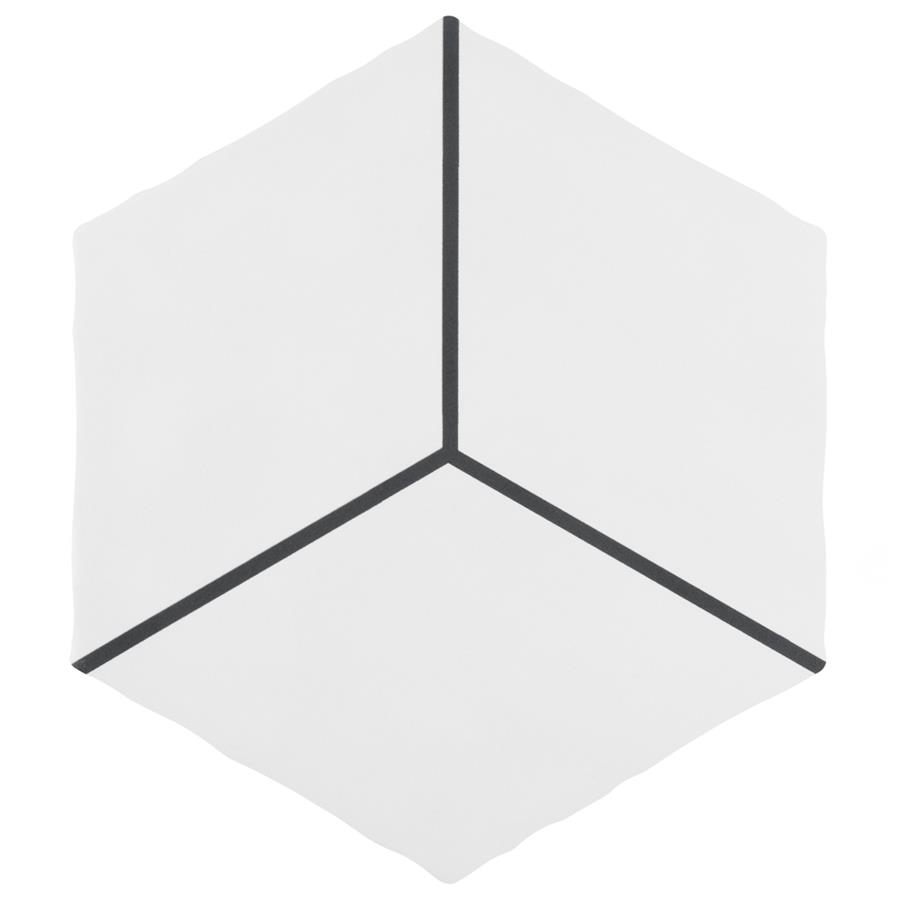 Palm Rombo Hex White 5-7/8"x6-7/8" Porcelain Floor/Wall Tile