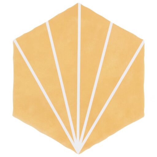 Palm Starburst Hex Mustard 5-7/8"x6-7/8" Porcelain F/W Tile
