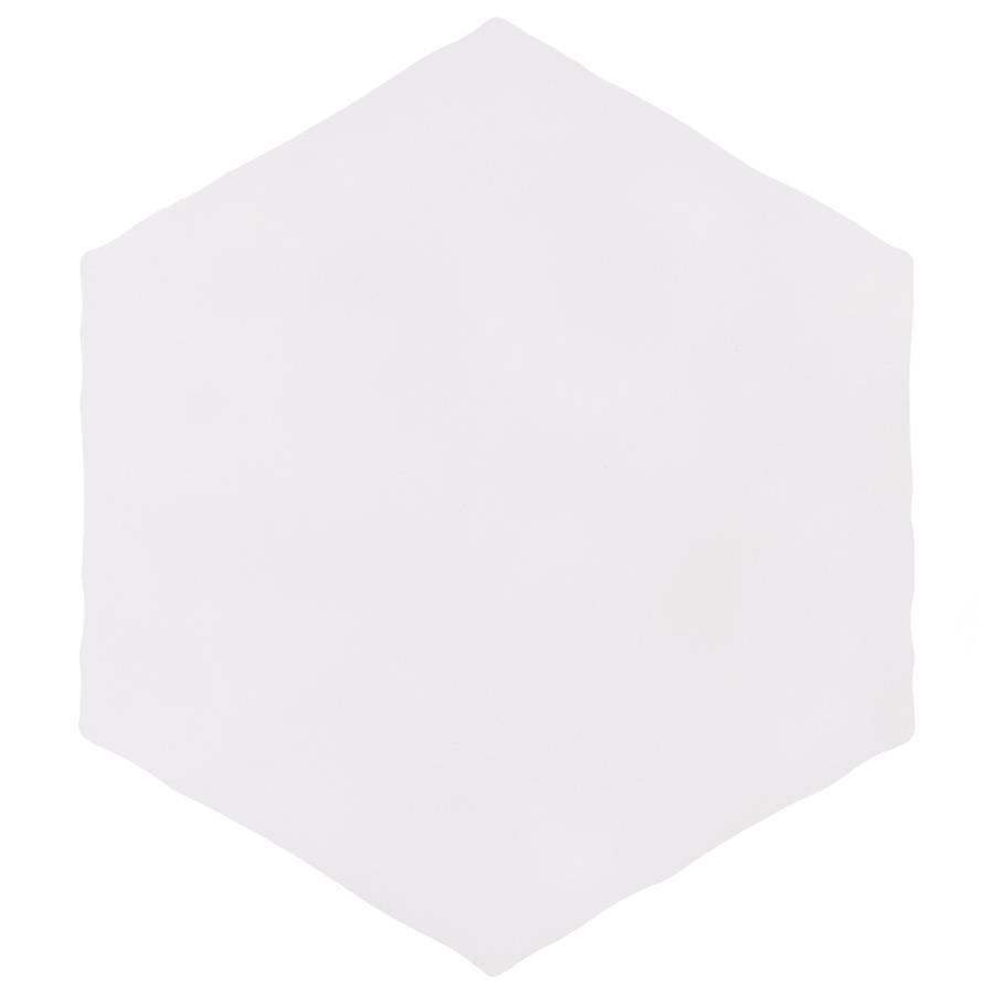 Palm Hex White 5-7/8" x 6-7/8" Porcelain F/W Tile