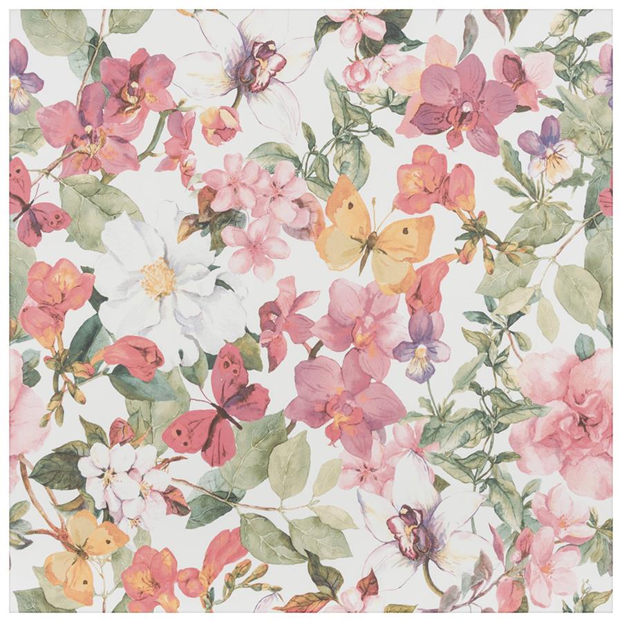 Imagine Floral Meadow 19-3/8"x19-3/8" Porcelain F/W Tile