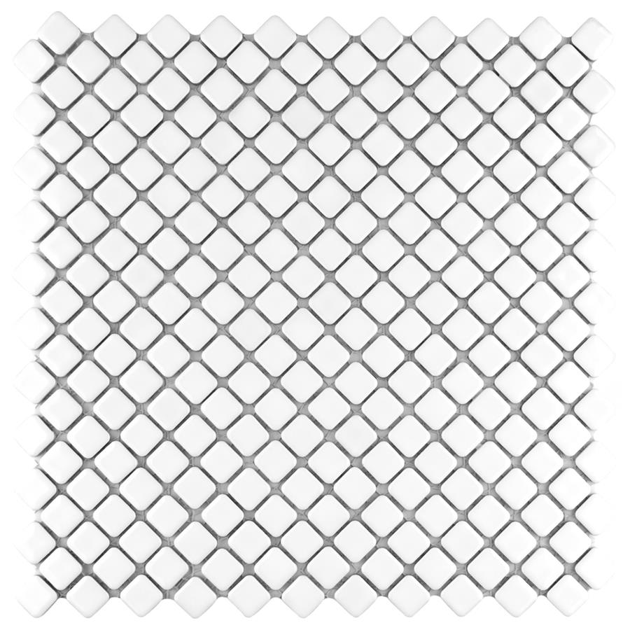 Hudson Diamond Glossy White 12-3/8"x12-3/8" Porcelain Mos