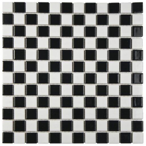 Checkerboard Square Glossy 13"x13" Porcelain Mos KA325
