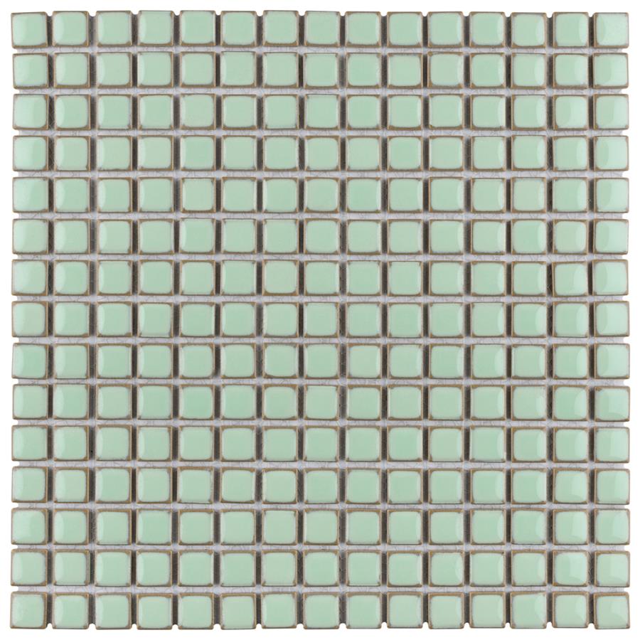 Hudson Edge Light Green 12-3/8"x12-3/8" Porcelain Mos