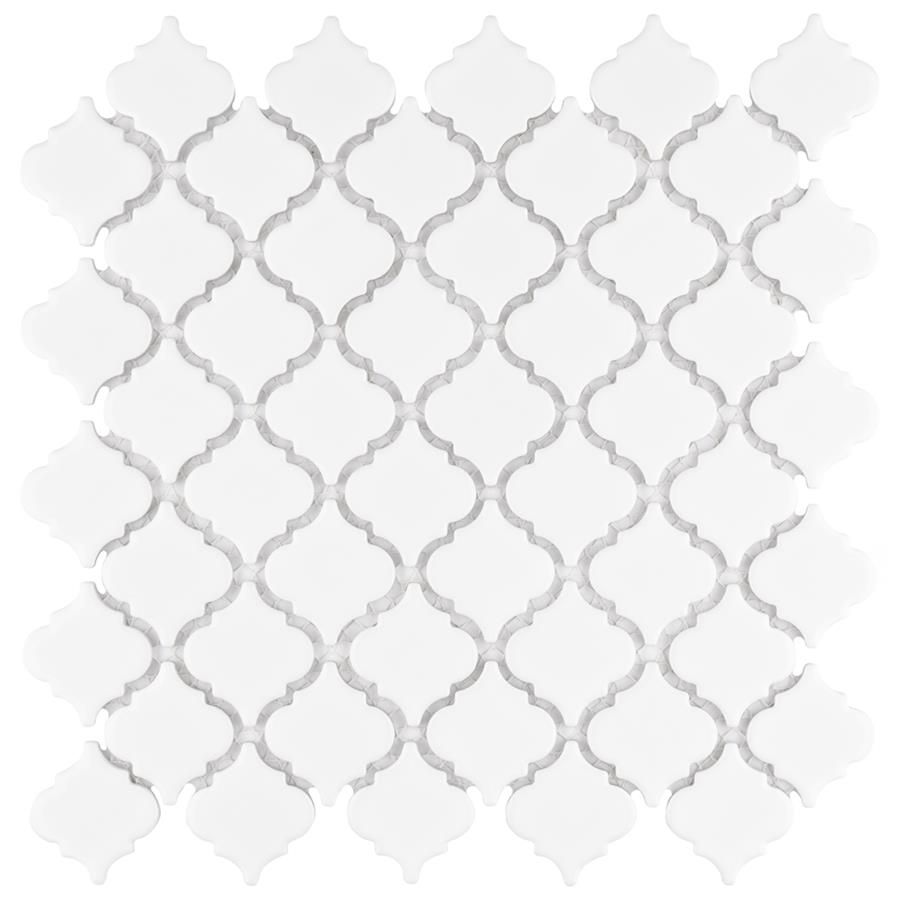 Hudson Tangier Glossy White 12-3/8"x12-1/2" Porc Mos LTR1100