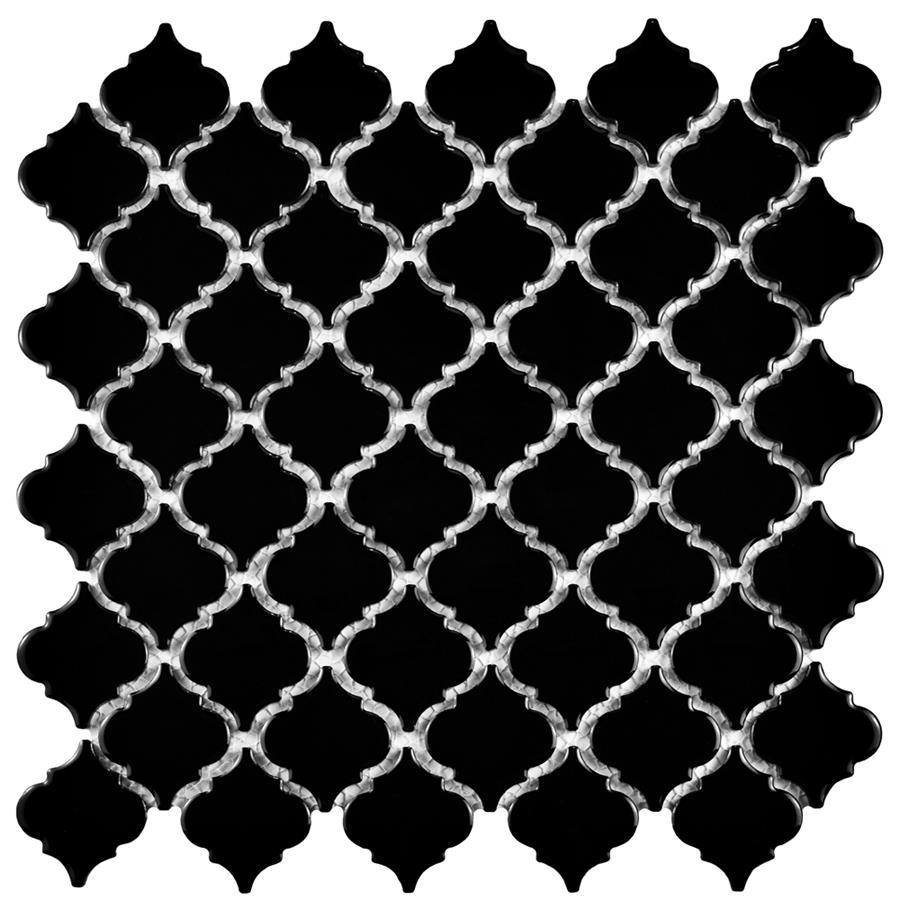 Hudson Tangier Glossy Black 12-3/8"x12-1/2" Porcelain Mos