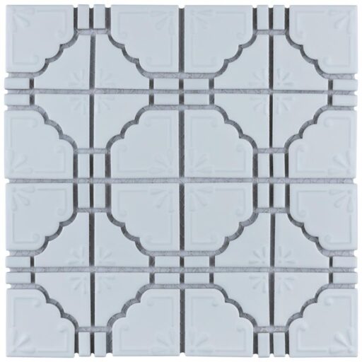Moonbeam Matte White 11-3/4"x11-3/4" Porcelain Mos