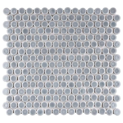 Hudson Penny Round Slate 12"x12-5/8" Porcelain Mos