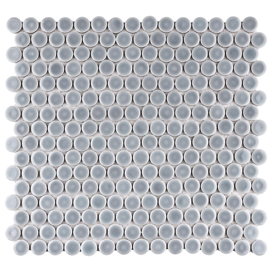 Hudson Penny Round Slate 12"x12-5/8" Porcelain Mos