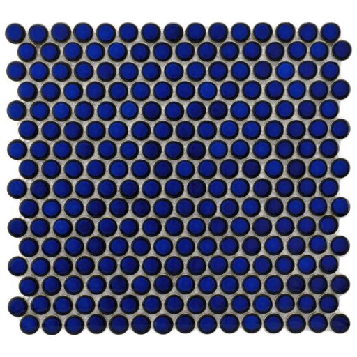 Hudson Penny Round Blue Eye 12"x12-5/8" Porcelain Mos