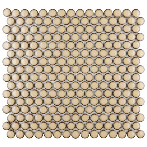 Hudson Penny Round Caffe 12"x12-5/8" Porcelain Mos