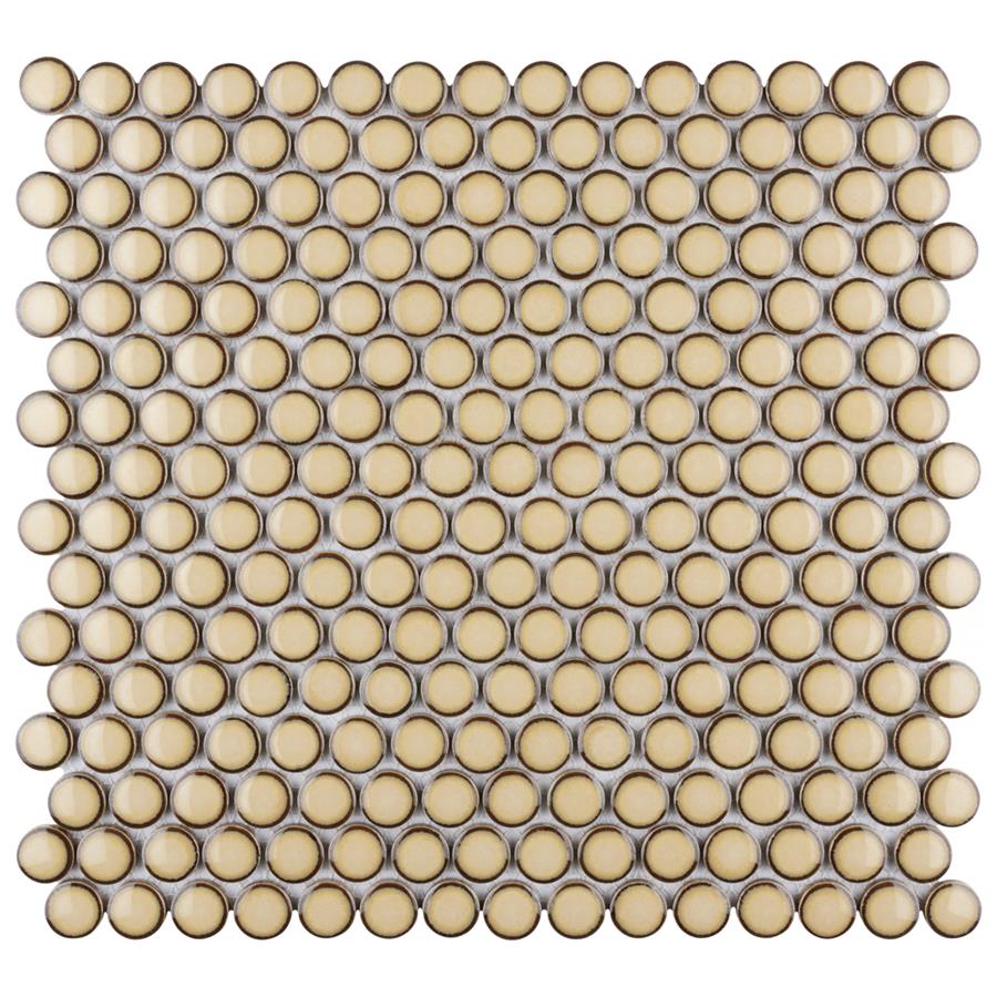 Hudson Penny Round Caffe 12"x12-5/8" Porcelain Mos