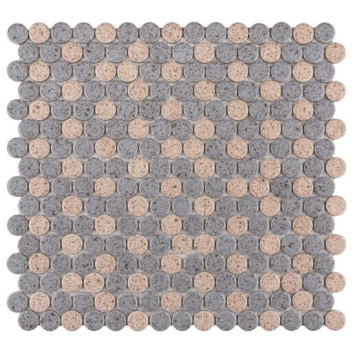 Hudson Penny Rnd M Cookies/Cream 12"x12-5/8" Porc Mos NOR 87