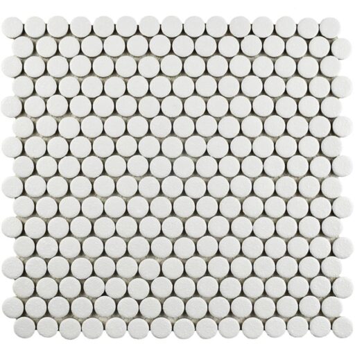 Hudson Penny Round Crystalline Wht 12"x12-5/8" Porcelain Mos