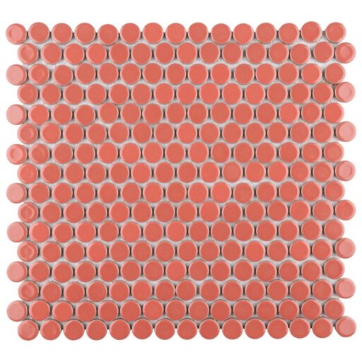 Hudson Penny Round Vermilio 12"x12-5/8" Porcelain Mos