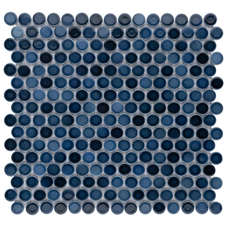 Hudson Penny Round Glacier 12"x12-5/8" Porcelain Mos
