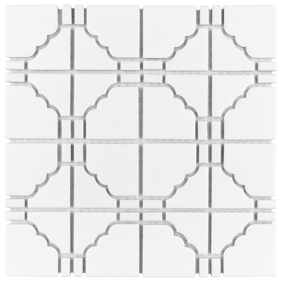 Osaka Matte White 11-3/4"x11-3/4" Porcelain Mosaic