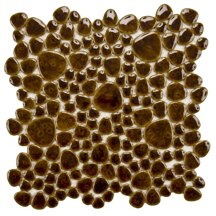 Pebble Mahogany 11"x11" Porcelain Mos