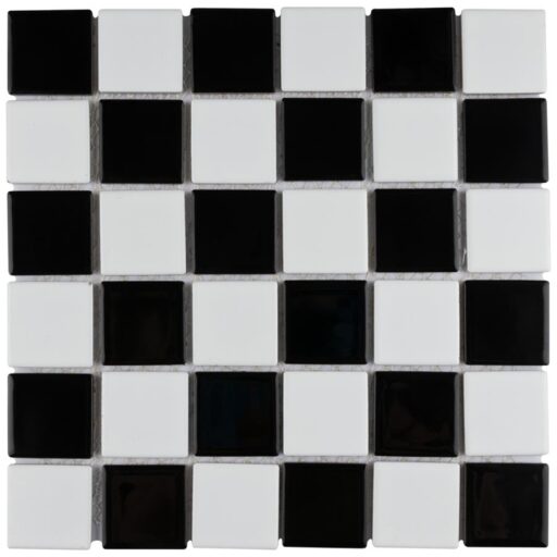 Squire Quad Glossy Checkerboard 12-1/2"x12-1/2" PorcelainMos