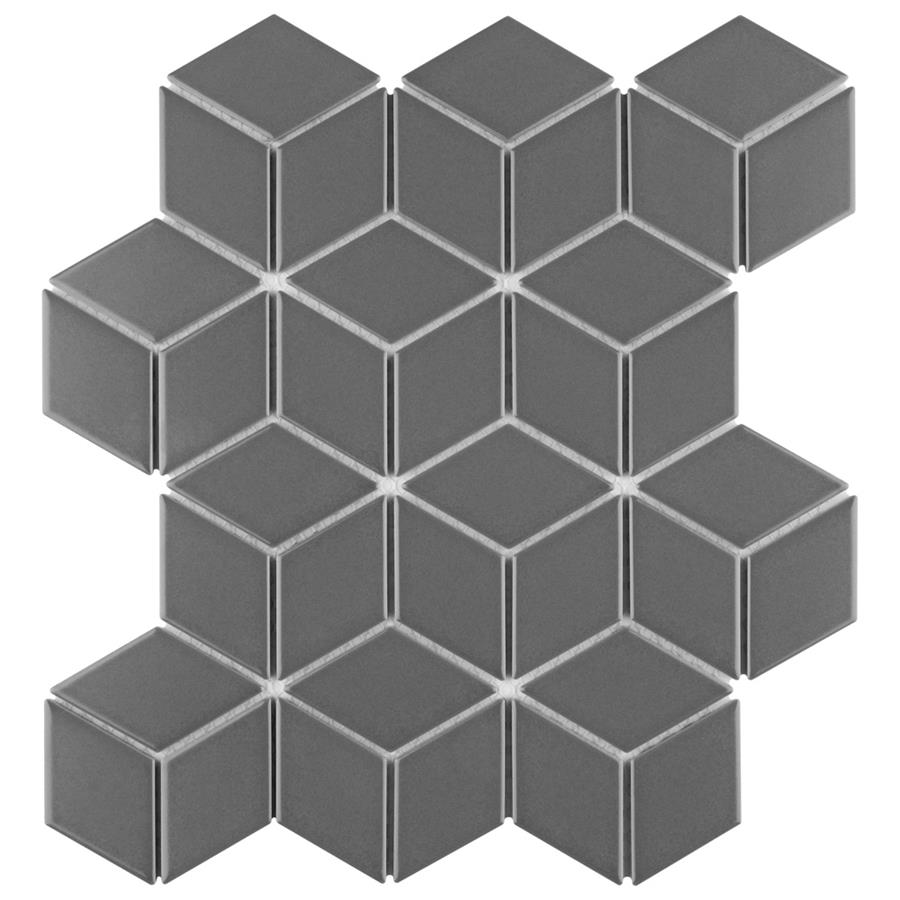 Metro Rhombus Matte Grey 10-1/2"x12-1/8" Porcelain Mos