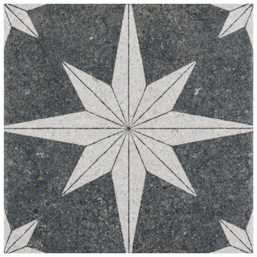Compass Star Lava Stone 8"x8" Porcelain F/W Tile