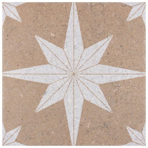 Compass Star Sand Stone 8"x8" Porcelain F/W Tile
