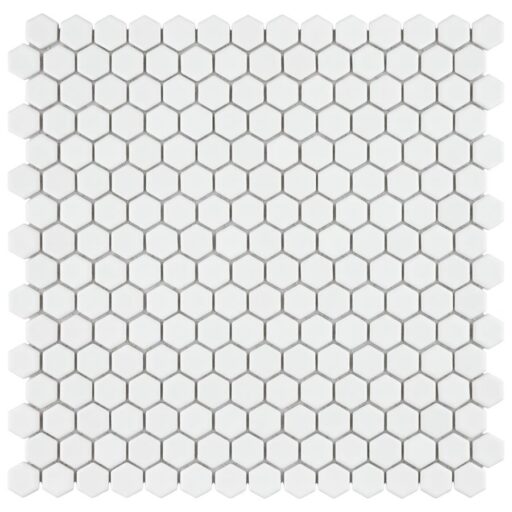 Colmena Hex Matte White 11-1/2”x11-5/8” Porcelain Mosaic