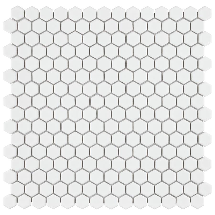 Colmena Hex Matte White 11-1/2”x11-5/8” Porcelain Mosaic