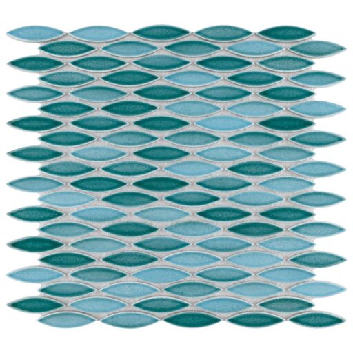 Pescado Glossy Agua 12" x 12-1/2" Porcelain Mosaic