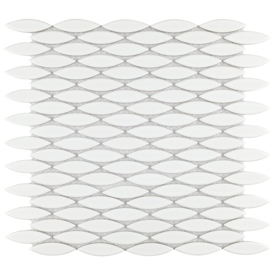 Pescado Glossy Blanco 12" x 12-1/2" Porcelain Mosaic