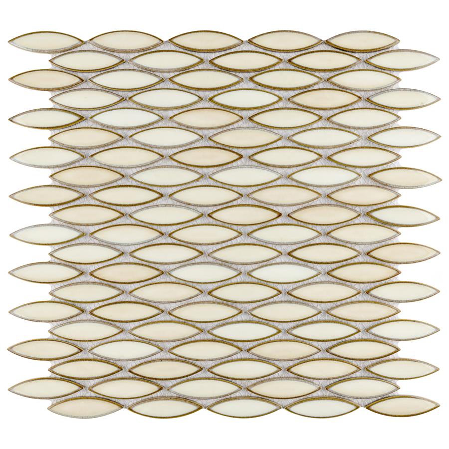 Pescado Glossy Crema 12" x 12-1/2" Porcelain Mosaic