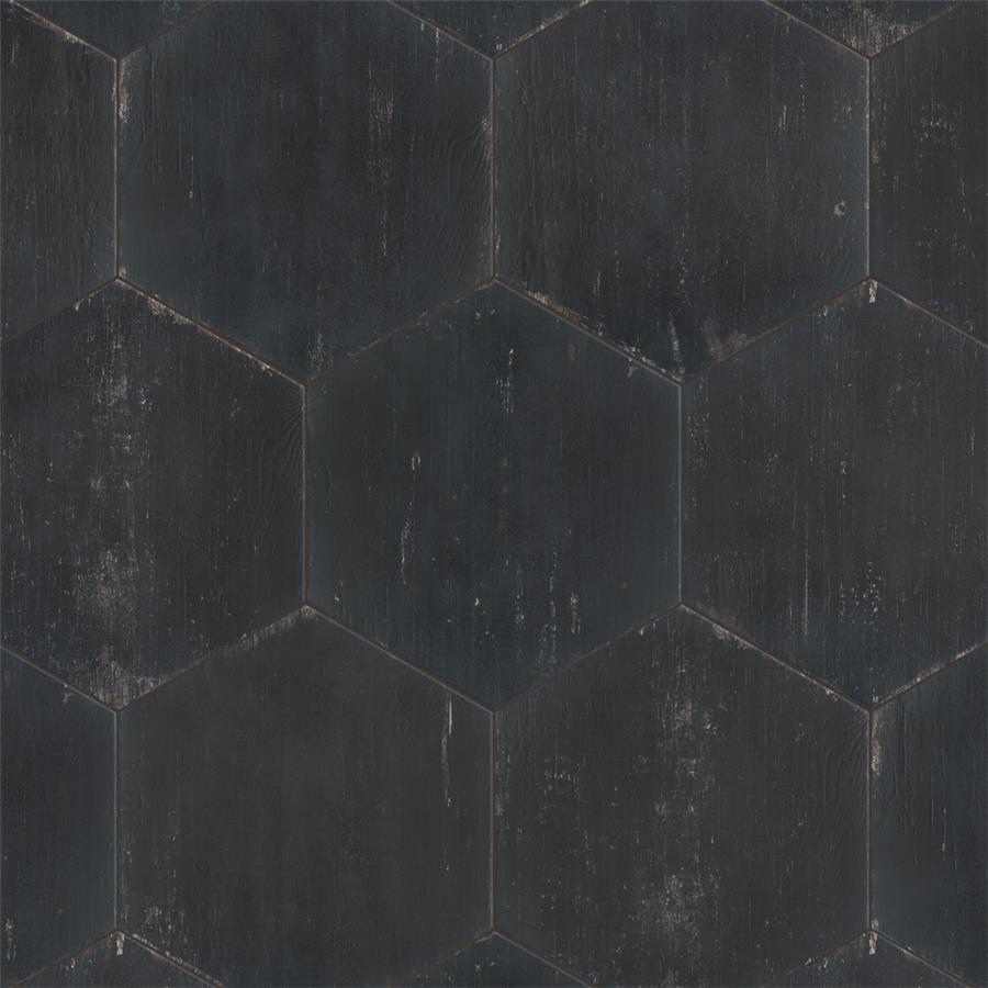 Retro Hex Nero 14-1/8"x16-1/4" Porcelain F/W Tile