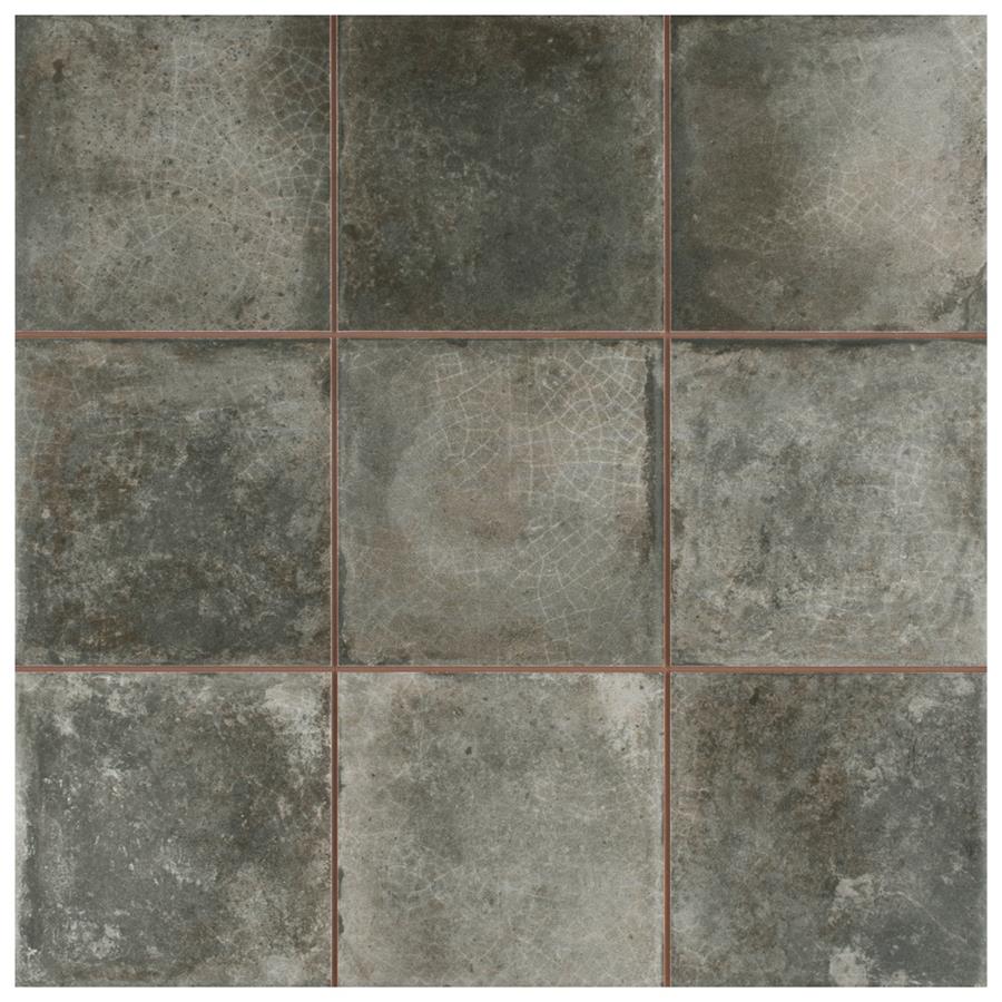Kings Etna Nero 13-1/8"x13-1/8" Ceramic Floor/Wall Tile