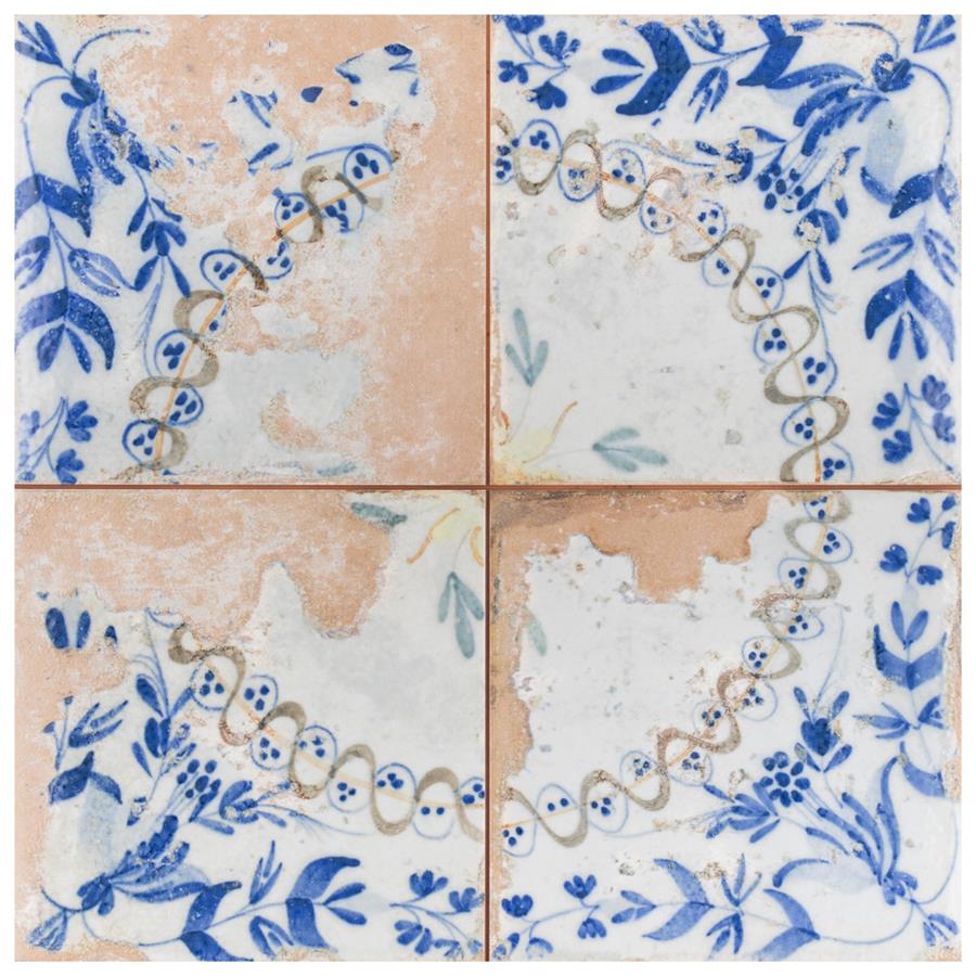 Kings Heritage Ornate 17-5/8"x17-5/8" Ceramic F/W Tile