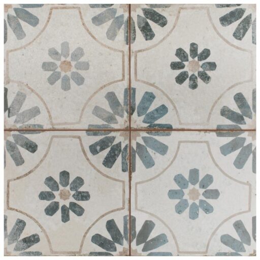 Kings Blume Blue 17-5/8"x17-5/8" Ceramic Floor/Wall Tile