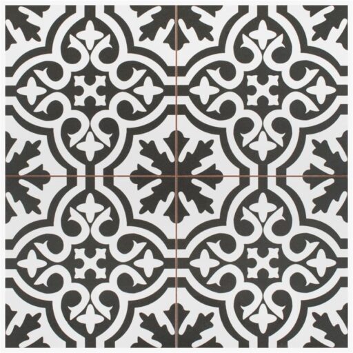 Berkeley Black 17-5/8"x17-5/8" Ceramic Floor/Wall Tile