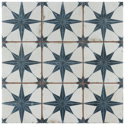 Harmonia Kings Star Blue 13"x13" Ceramic Floor/Wall Tile