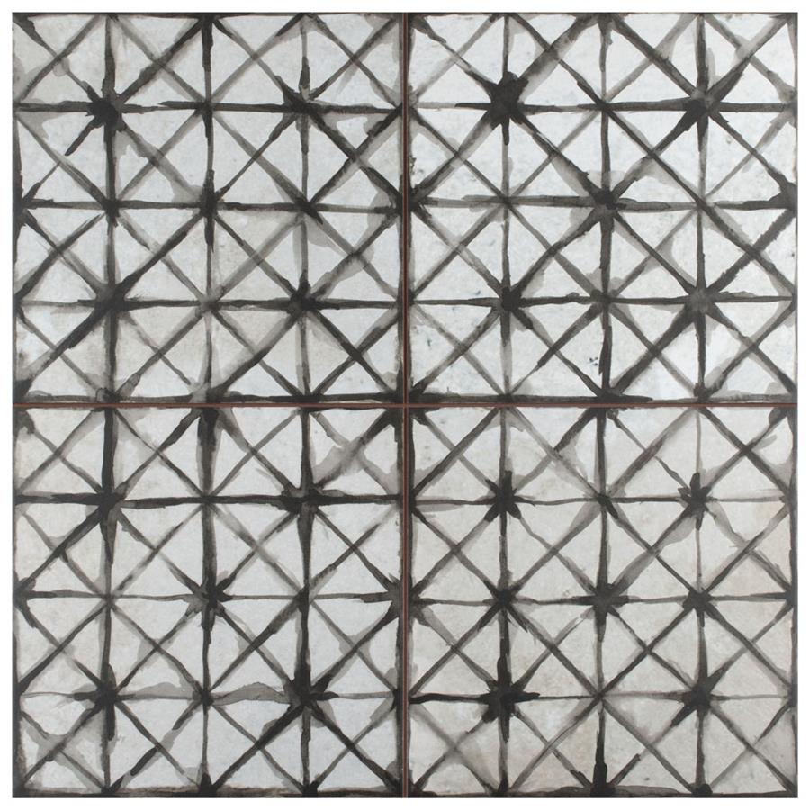 Kings Temple Nero 17-5/8" x 17-5/8" Ceramic F/W Tile