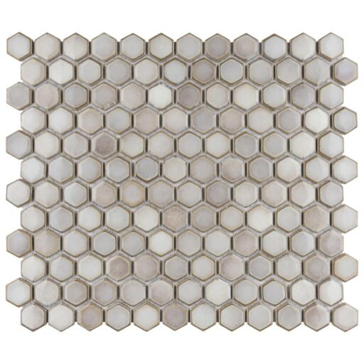 Hudson Hex 1" Dove Grey 11-7/8" x 13-1/4" Porcelain Mosaic